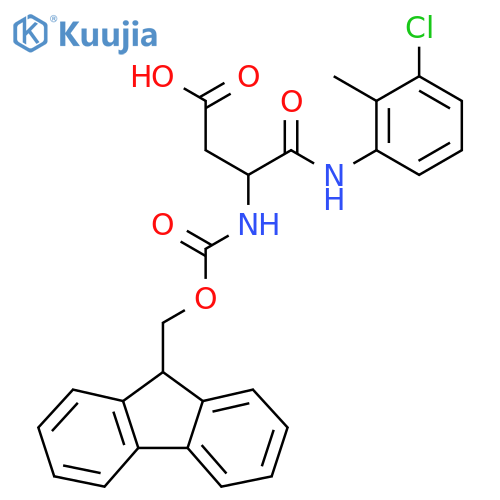 3-(3-chloro-2-methylphenyl)carbamoyl-3-({(9H-fluoren-9-yl)methoxycarbonyl}amino)propanoic acid structure
