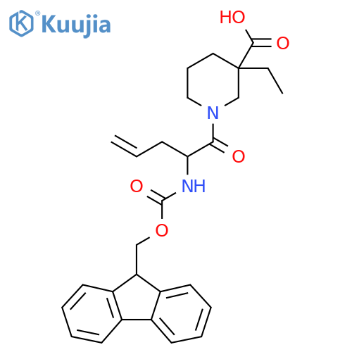 3-ethyl-1-2-({(9H-fluoren-9-yl)methoxycarbonyl}amino)pent-4-enoylpiperidine-3-carboxylic acid structure