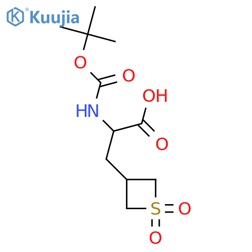 2-{(tert-butoxy)carbonylamino}-3-(1,1-dioxo-1lambda6-thietan-3-yl)propanoic acid structure