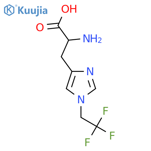 2-amino-3-1-(2,2,2-trifluoroethyl)-1H-imidazol-4-ylpropanoic acid structure