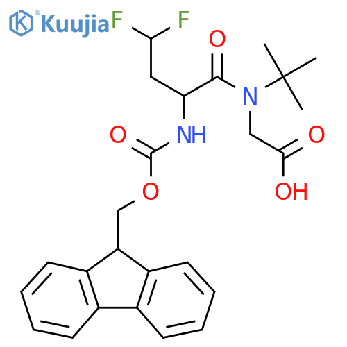 2-N-tert-butyl-2-({(9H-fluoren-9-yl)methoxycarbonyl}amino)-4,4-difluorobutanamidoacetic acid structure