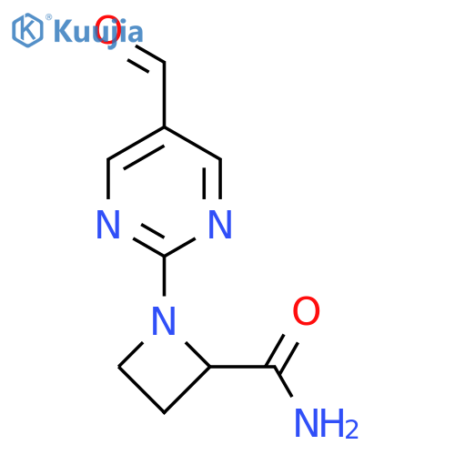 1-(5-formylpyrimidin-2-yl)azetidine-2-carboxamide structure