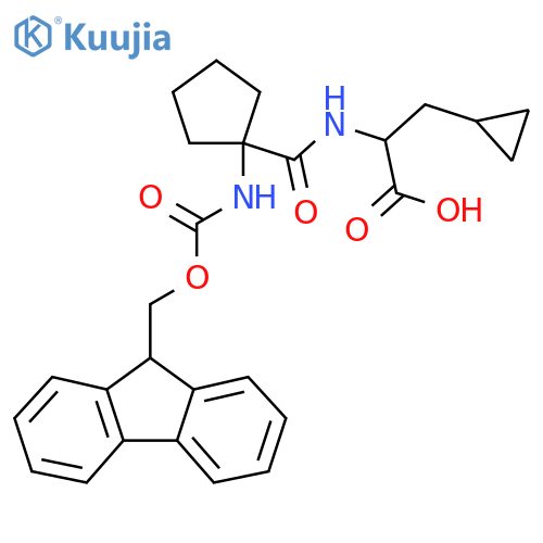 3-cyclopropyl-2-{1-({(9H-fluoren-9-yl)methoxycarbonyl}amino)cyclopentylformamido}propanoic acid structure