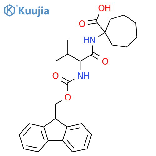 1-2-({(9H-fluoren-9-yl)methoxycarbonyl}amino)-3-methylbutanamidocycloheptane-1-carboxylic acid structure