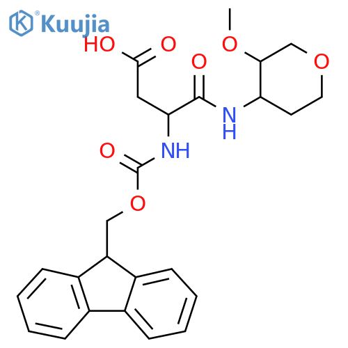 3-({(9H-fluoren-9-yl)methoxycarbonyl}amino)-3-(3-methoxyoxan-4-yl)carbamoylpropanoic acid structure