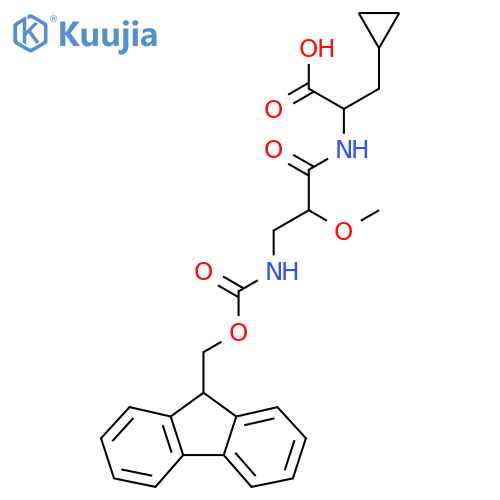 3-cyclopropyl-2-3-({(9H-fluoren-9-yl)methoxycarbonyl}amino)-2-methoxypropanamidopropanoic acid structure