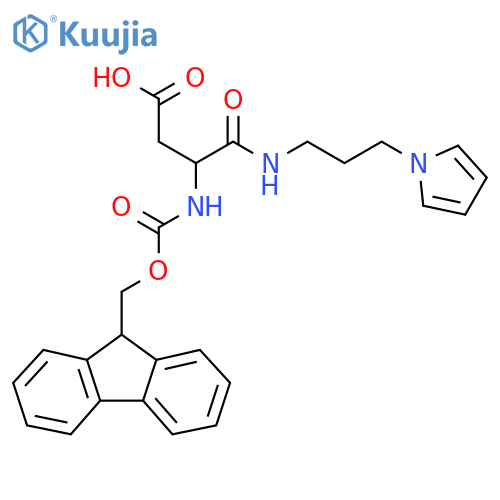 3-({(9H-fluoren-9-yl)methoxycarbonyl}amino)-3-{3-(1H-pyrrol-1-yl)propylcarbamoyl}propanoic acid structure