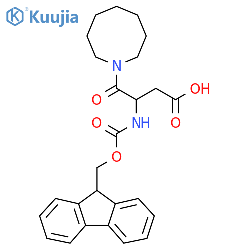 4-(azocan-1-yl)-3-({(9H-fluoren-9-yl)methoxycarbonyl}amino)-4-oxobutanoic acid structure