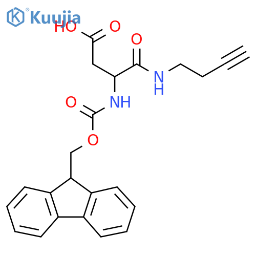 3-(but-3-yn-1-yl)carbamoyl-3-({(9H-fluoren-9-yl)methoxycarbonyl}amino)propanoic acid structure