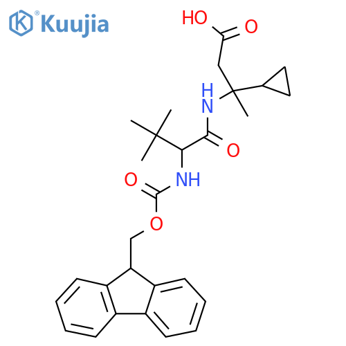 3-cyclopropyl-3-2-({(9H-fluoren-9-yl)methoxycarbonyl}amino)-3,3-dimethylbutanamidobutanoic acid structure