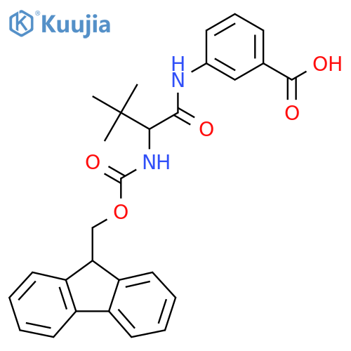 3-2-({(9H-fluoren-9-yl)methoxycarbonyl}amino)-3,3-dimethylbutanamidobenzoic acid structure