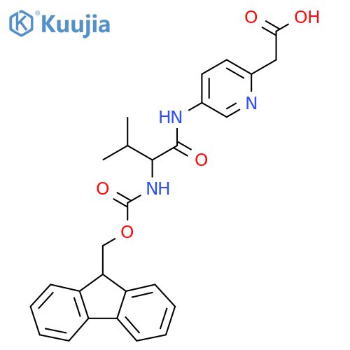 2-{5-2-({(9H-fluoren-9-yl)methoxycarbonyl}amino)-3-methylbutanamidopyridin-2-yl}acetic acid structure