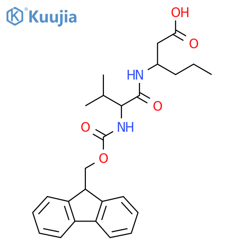 3-2-({(9H-fluoren-9-yl)methoxycarbonyl}amino)-3-methylbutanamidohexanoic acid structure