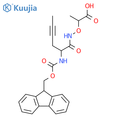 2-{2-({(9H-fluoren-9-yl)methoxycarbonyl}amino)hex-4-ynamidooxy}propanoic acid structure