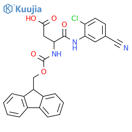 3-(2-chloro-5-cyanophenyl)carbamoyl-3-({(9H-fluoren-9-yl)methoxycarbonyl}amino)propanoic acid structure