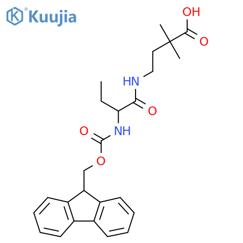 4-2-({(9H-fluoren-9-yl)methoxycarbonyl}amino)butanamido-2,2-dimethylbutanoic acid structure