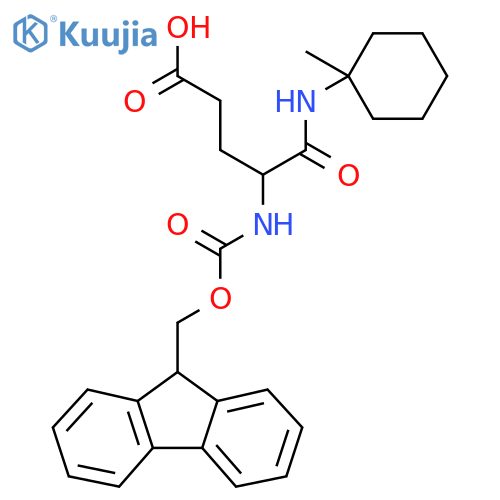 4-({(9H-fluoren-9-yl)methoxycarbonyl}amino)-4-(1-methylcyclohexyl)carbamoylbutanoic acid structure