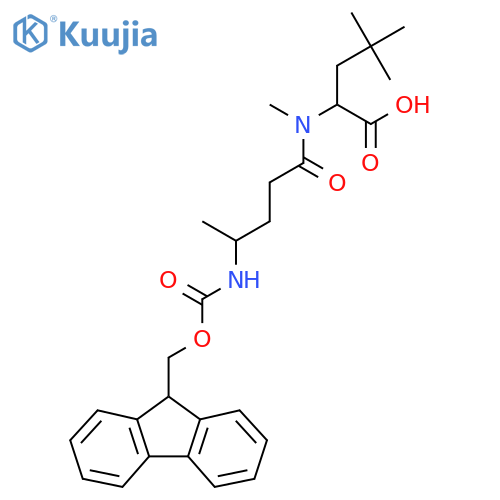2-4-({(9H-fluoren-9-yl)methoxycarbonyl}amino)-N-methylpentanamido-4,4-dimethylpentanoic acid structure