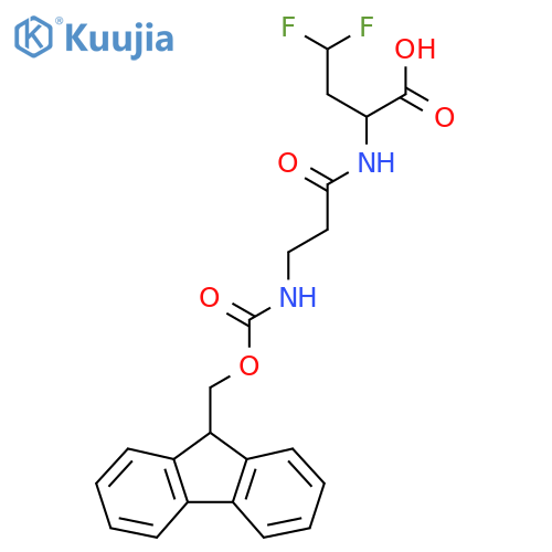 2-3-({(9H-fluoren-9-yl)methoxycarbonyl}amino)propanamido-4,4-difluorobutanoic acid structure