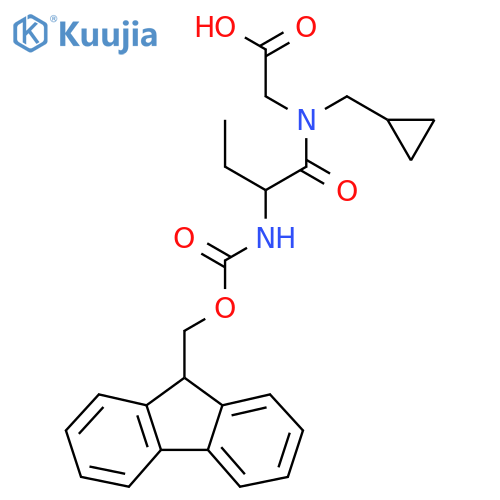 2-N-(cyclopropylmethyl)-2-({(9H-fluoren-9-yl)methoxycarbonyl}amino)butanamidoacetic acid structure