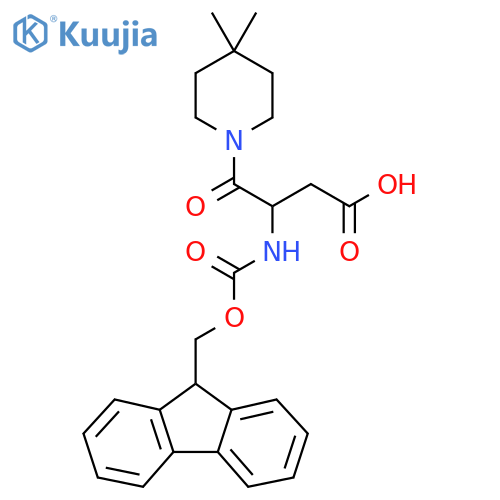 4-(4,4-dimethylpiperidin-1-yl)-3-({(9H-fluoren-9-yl)methoxycarbonyl}amino)-4-oxobutanoic acid structure