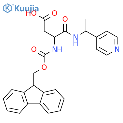 3-({(9H-fluoren-9-yl)methoxycarbonyl}amino)-3-{1-(pyridin-4-yl)ethylcarbamoyl}propanoic acid structure
