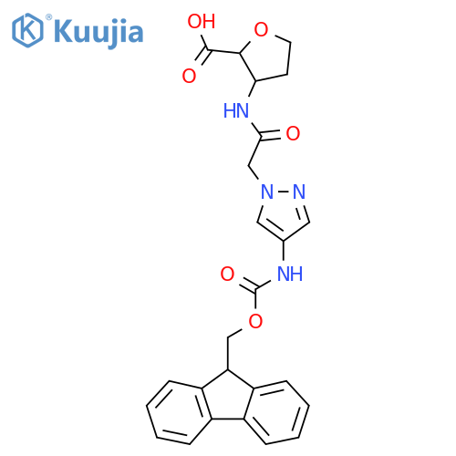 3-{2-4-({(9H-fluoren-9-yl)methoxycarbonyl}amino)-1H-pyrazol-1-ylacetamido}oxolane-2-carboxylic acid structure
