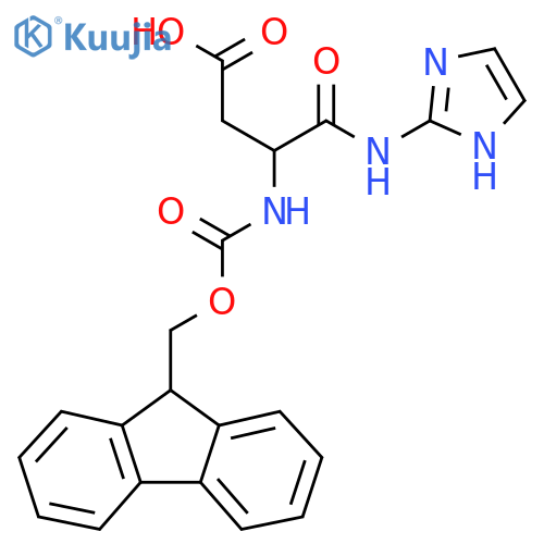 3-({(9H-fluoren-9-yl)methoxycarbonyl}amino)-3-(1H-imidazol-2-yl)carbamoylpropanoic acid structure