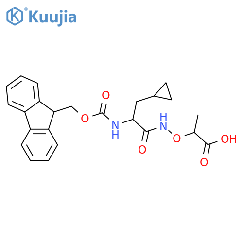 2-{3-cyclopropyl-2-({(9H-fluoren-9-yl)methoxycarbonyl}amino)propanamidooxy}propanoic acid structure