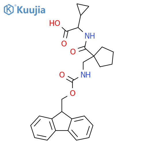 2-cyclopropyl-2-({1-({(9H-fluoren-9-yl)methoxycarbonyl}amino)methylcyclopentyl}formamido)acetic acid structure