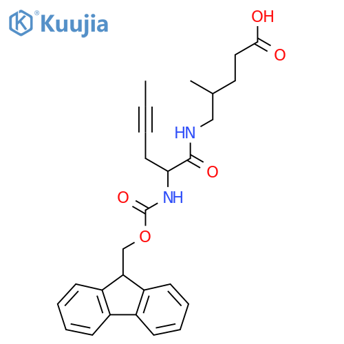 5-2-({(9H-fluoren-9-yl)methoxycarbonyl}amino)hex-4-ynamido-4-methylpentanoic acid structure
