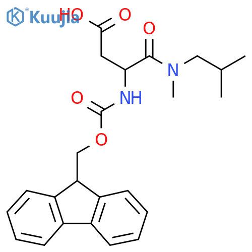 3-({(9H-fluoren-9-yl)methoxycarbonyl}amino)-3-methyl(2-methylpropyl)carbamoylpropanoic acid structure