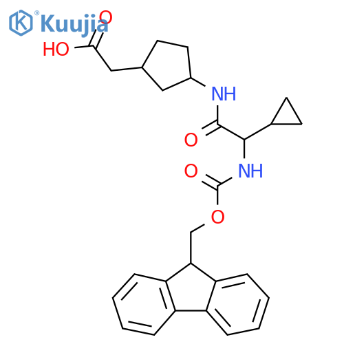 2-{3-2-cyclopropyl-2-({(9H-fluoren-9-yl)methoxycarbonyl}amino)acetamidocyclopentyl}acetic acid structure