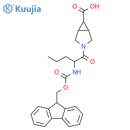 3-2-({(9H-fluoren-9-yl)methoxycarbonyl}amino)pentanoyl-3-azabicyclo3.1.0hexane-6-carboxylic acid structure