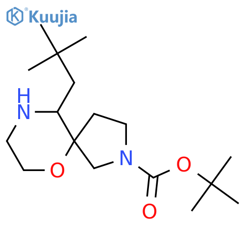 tert-butyl 10-(2,2-dimethylpropyl)-6-oxa-2,9-diazaspiro4.5decane-2-carboxylate structure