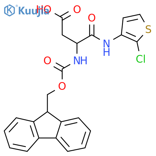 3-(2-chlorothiophen-3-yl)carbamoyl-3-({(9H-fluoren-9-yl)methoxycarbonyl}amino)propanoic acid structure