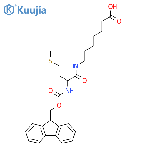 7-2-({(9H-fluoren-9-yl)methoxycarbonyl}amino)-4-(methylsulfanyl)butanamidoheptanoic acid structure