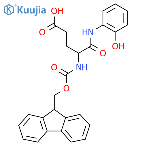 4-({(9H-fluoren-9-yl)methoxycarbonyl}amino)-4-(2-hydroxyphenyl)carbamoylbutanoic acid structure