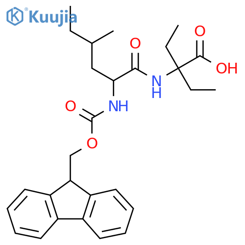 2-ethyl-2-2-({(9H-fluoren-9-yl)methoxycarbonyl}amino)-4-methylhexanamidobutanoic acid structure