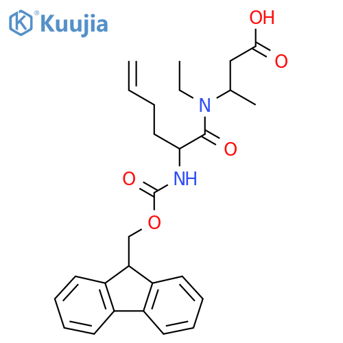 3-N-ethyl-2-({(9H-fluoren-9-yl)methoxycarbonyl}amino)hex-5-enamidobutanoic acid structure