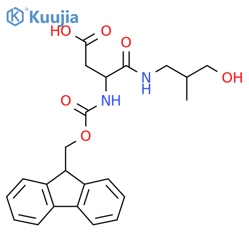 3-({(9H-fluoren-9-yl)methoxycarbonyl}amino)-3-(3-hydroxy-2-methylpropyl)carbamoylpropanoic acid structure