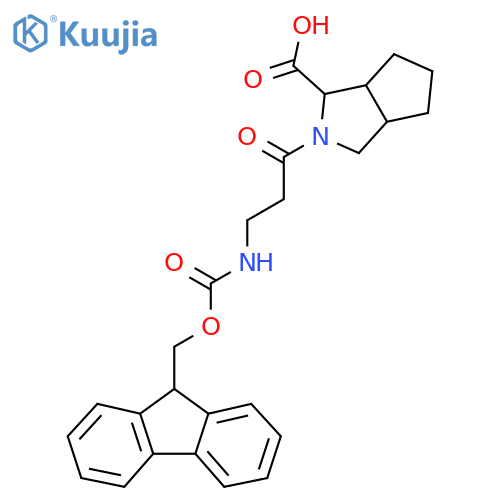 2-3-({(9H-fluoren-9-yl)methoxycarbonyl}amino)propanoyl-octahydrocyclopentacpyrrole-1-carboxylic acid structure