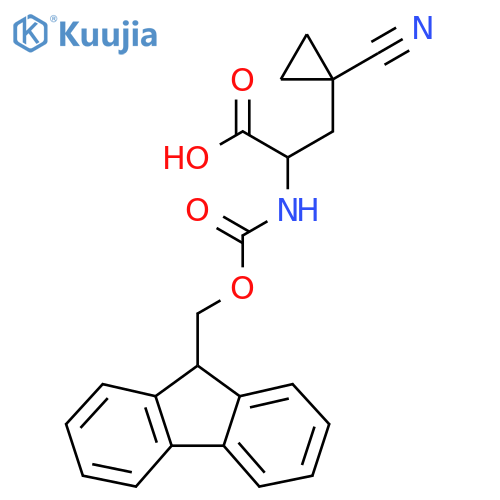 3-(1-cyanocyclopropyl)-2-({(9H-fluoren-9-yl)methoxycarbonyl}amino)propanoic acid structure