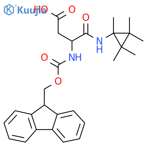 3-({(9H-fluoren-9-yl)methoxycarbonyl}amino)-3-(pentamethylcyclopropyl)carbamoylpropanoic acid structure