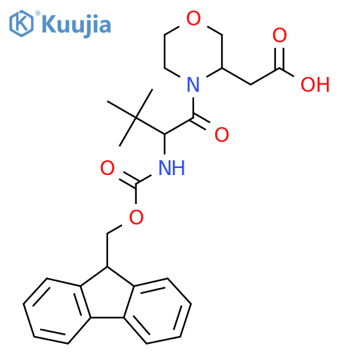 2-{4-2-({(9H-fluoren-9-yl)methoxycarbonyl}amino)-3,3-dimethylbutanoylmorpholin-3-yl}acetic acid structure