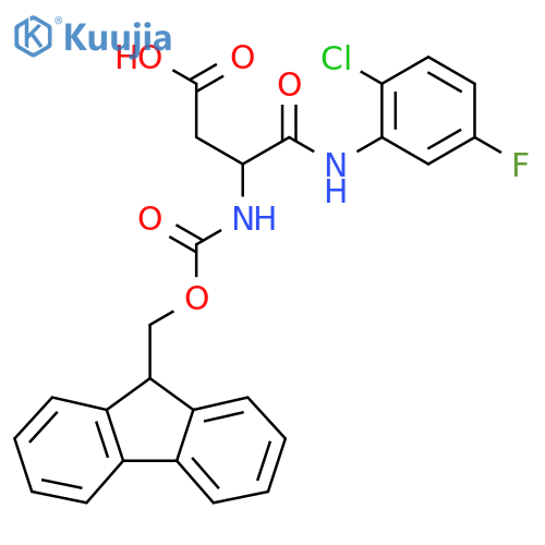 3-(2-chloro-5-fluorophenyl)carbamoyl-3-({(9H-fluoren-9-yl)methoxycarbonyl}amino)propanoic acid structure