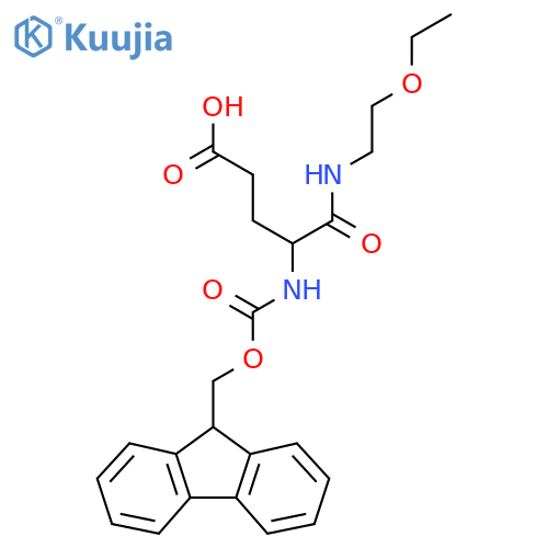 4-(2-ethoxyethyl)carbamoyl-4-({(9H-fluoren-9-yl)methoxycarbonyl}amino)butanoic acid structure