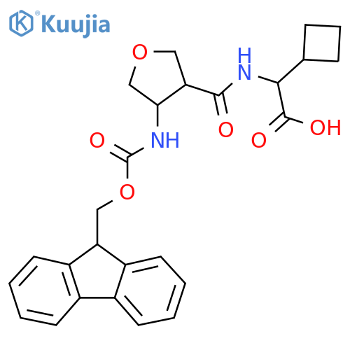2-cyclobutyl-2-{4-({(9H-fluoren-9-yl)methoxycarbonyl}amino)oxolan-3-ylformamido}acetic acid structure