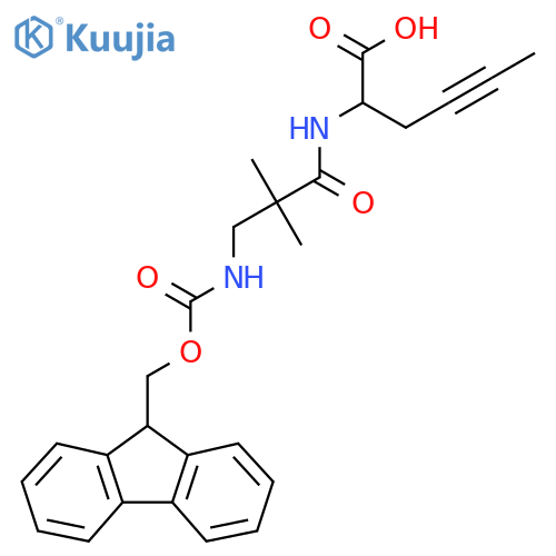 2-3-({(9H-fluoren-9-yl)methoxycarbonyl}amino)-2,2-dimethylpropanamidohex-4-ynoic acid structure