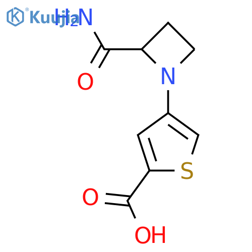 4-(2-carbamoylazetidin-1-yl)thiophene-2-carboxylic acid structure